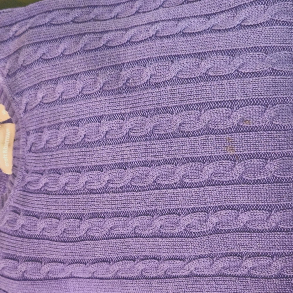 Woman's Croft and Barrow Purple Cable knit xl sweater